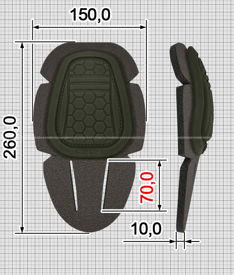 Вставной наколенник A.FP-555-AC ТПУ+демпфер Изолон